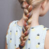 blonder Zopf mit Haarmascara